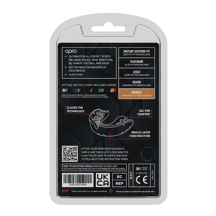 OPRO UFC SORT/BRONZE TANDBESKYTTER