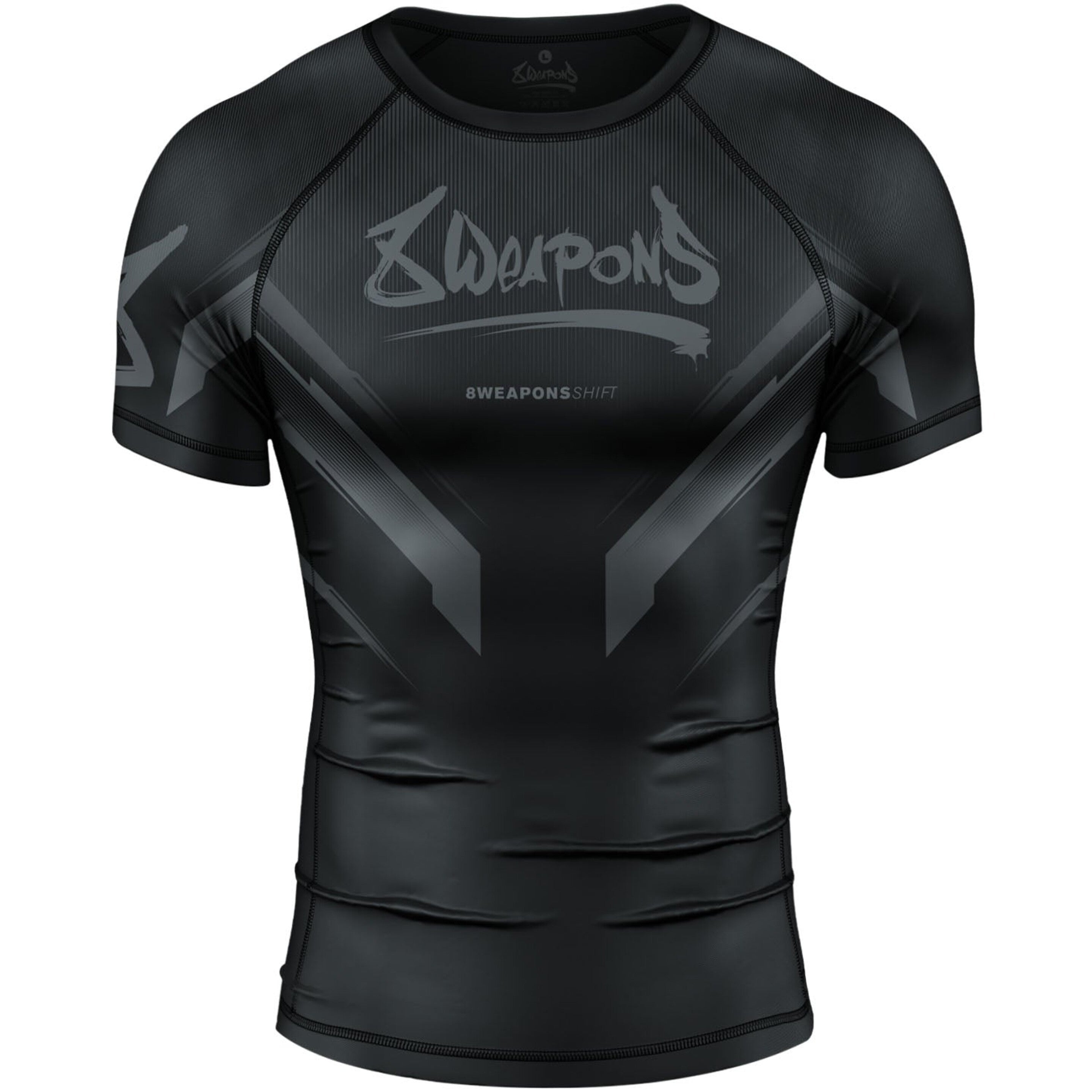 8 WEAPONS Rashguard SHIFT Short Sleeves Black Matt