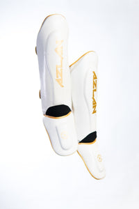 AZLAN SHINGUARDS “LIGHTNING” WHITE/GOLD