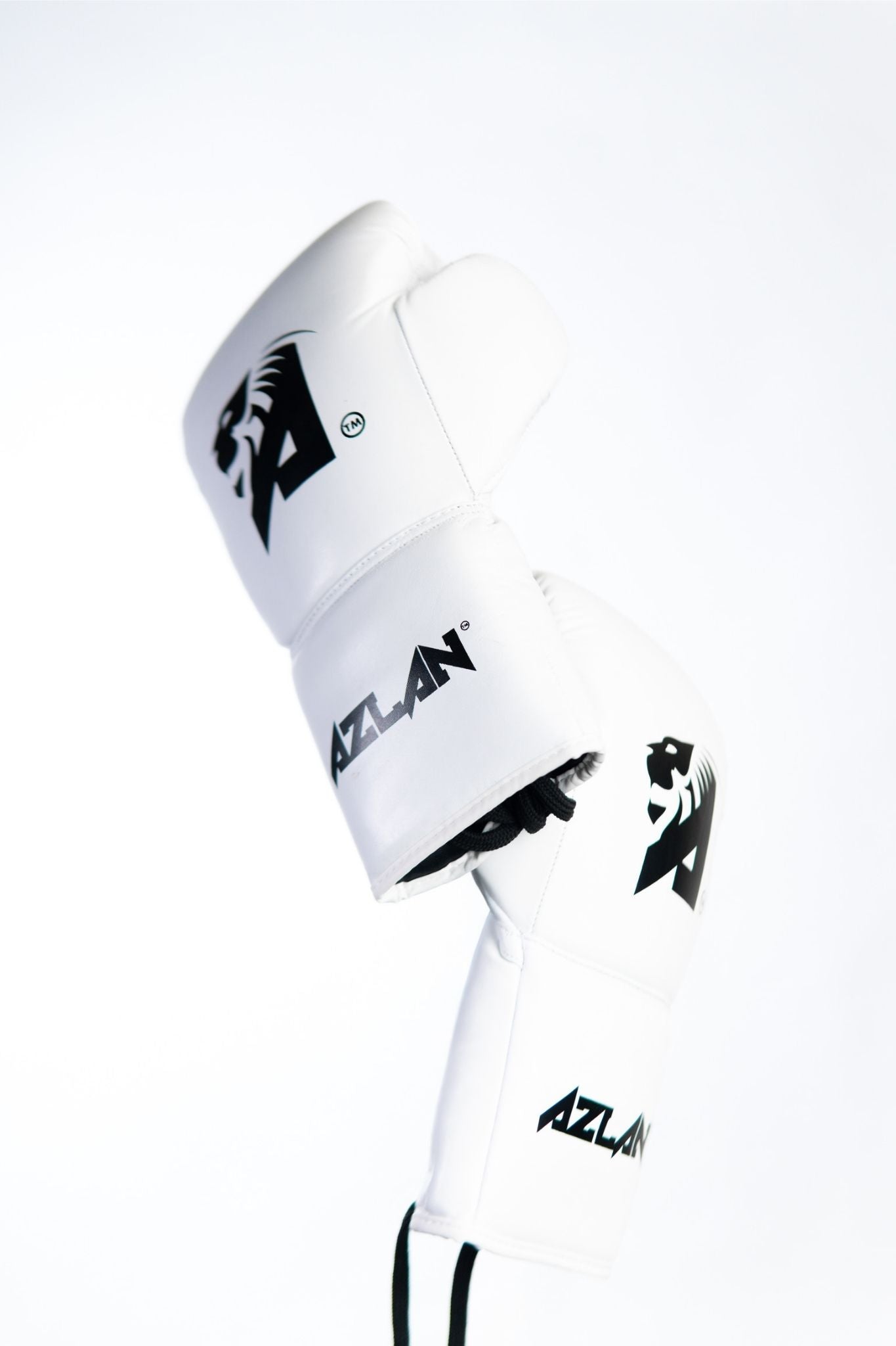 AZLAN "PRO" WHITE BOXING LACE UP BOXING GLOVES