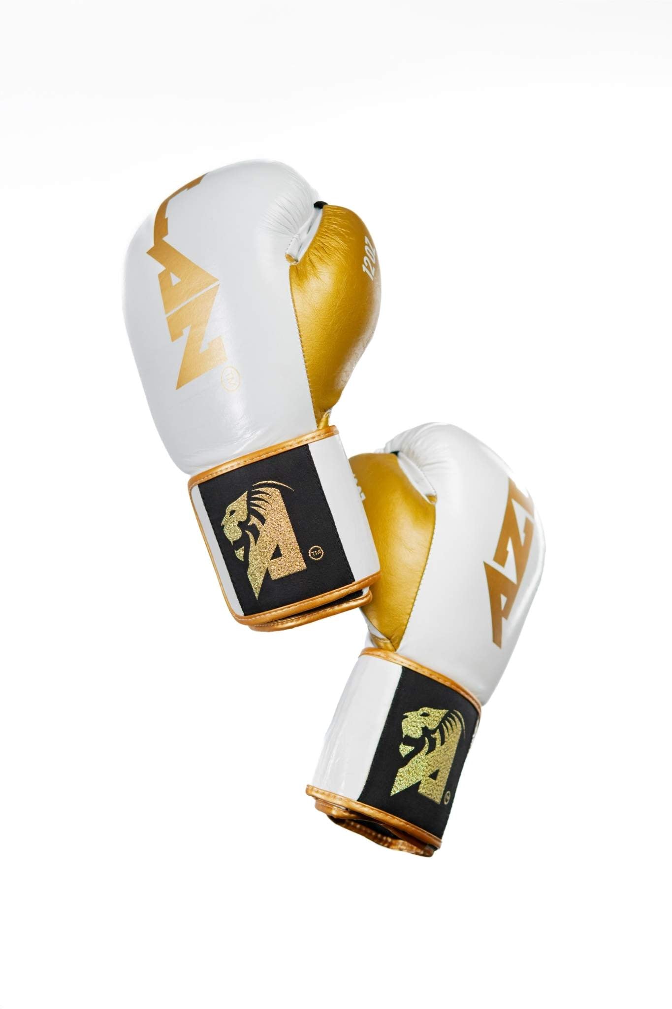 AZLAN BOKSEHANDSKER "WARRIOR" HVID/GULD