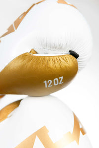AZLAN BOKSEHANDSKER "WARRIOR" HVID/GULD