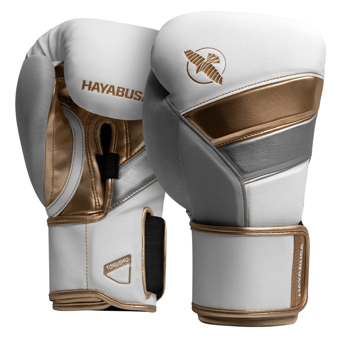 HAYABUSA T3 BOXING GLOVES WHITE/GOLD