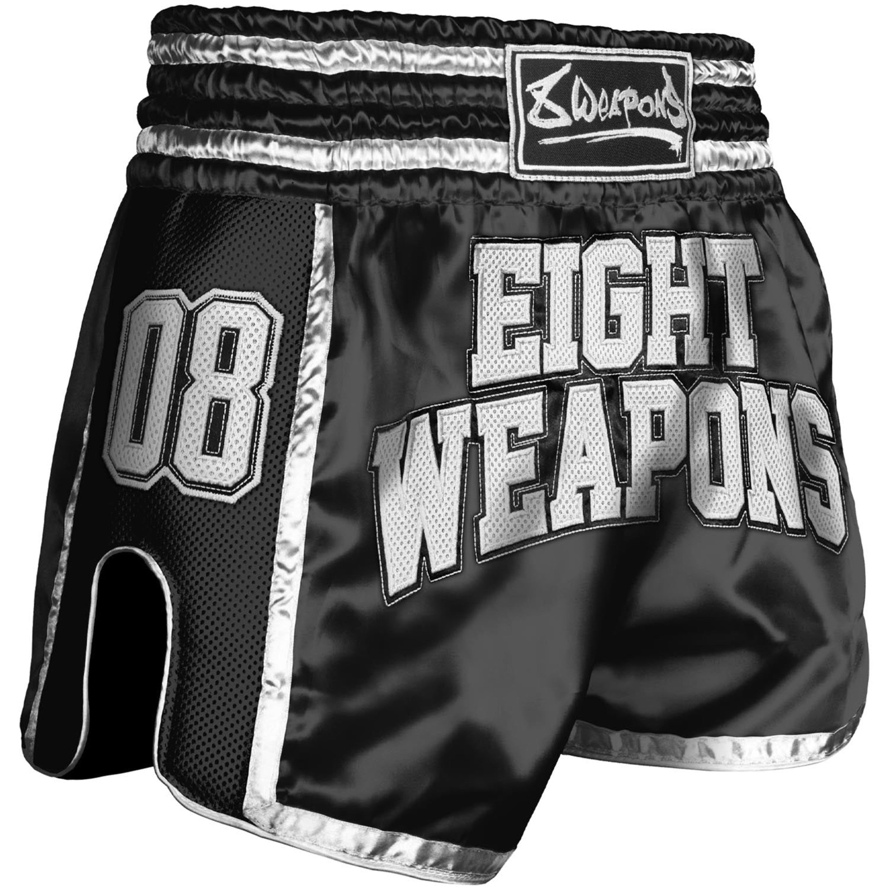 8 WEAPONS Muay Thai Shorts Super Mesh Team 08 Black