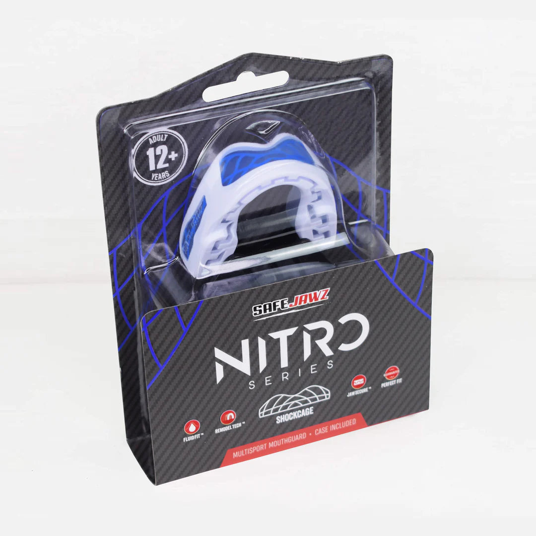 SAFEJAWZ NITRO SERIES WHITE &amp; BLUE - ADULT