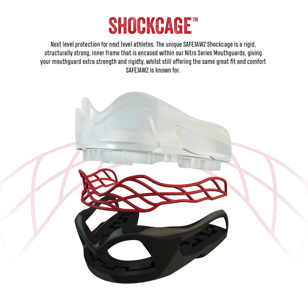 SAFEJAWZ NITRO SERIES BLACK AND RED SENIOR