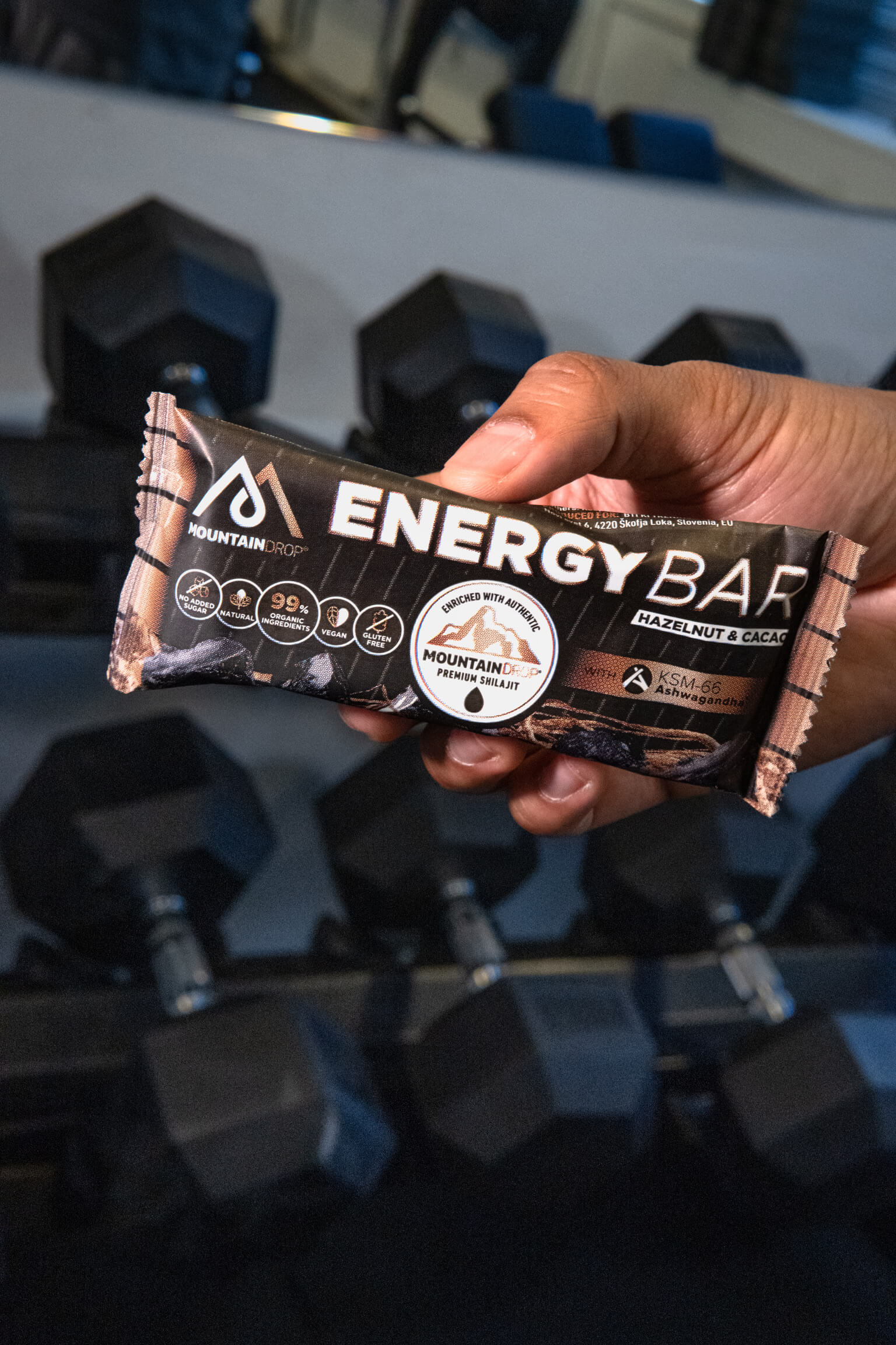 MOUNTAINDROP® HAZELNUT &amp; COCOA ENERGY BAR 15X45G